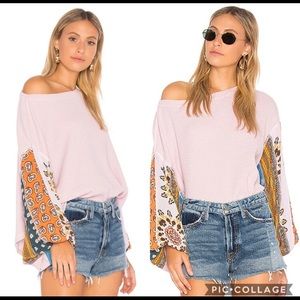 Free People Blossom Thermal Balloon Sleeve Sweater